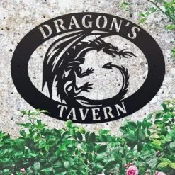 Tribal Dragon Iron Oval House Sign -House Sign Discount Store tribal dragon iron oval house sign 4