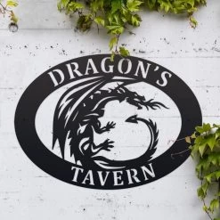 Tribal Dragon Iron Oval House Sign -House Sign Discount Store tribal dragon iron oval house sign 5