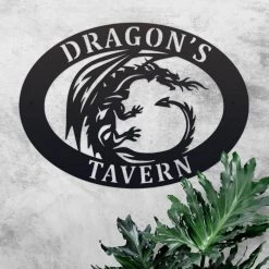 Tribal Dragon Iron Oval House Sign -House Sign Discount Store tribal dragon iron oval house sign 6