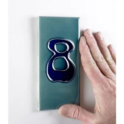 Double Plain Tile Number Frame -House Sign Discount Store turquoise ceramic number tiles 3