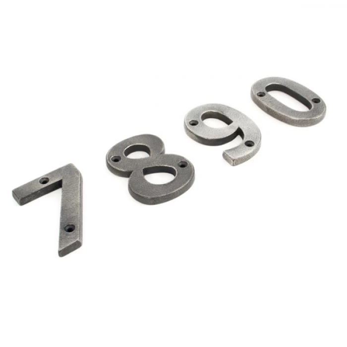 Antique Pewter Numerals - 3" 4 Antique Pewter Numerals - 3" - Image 2