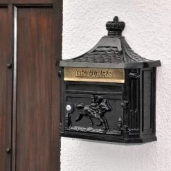 “Midnight" Black Huntington Wall Mounted Post Box 13 “Midnight" Black Huntington Wall Mounted Post Box -House Sign Discount Store ukdi021 blk 2