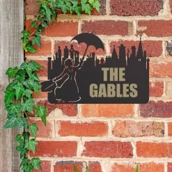 Mary Poppins Iron House Name Sign -House Sign Discount Store ukhna026 cnc wall house sign 2