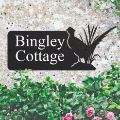 Pheasant Iron House Name Sign -House Sign Discount Store ukhna038 phesant wall mounted house sign 3