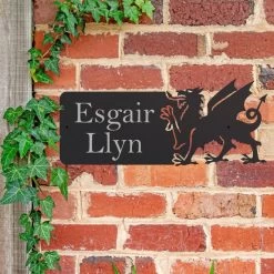 Welsh Dragon Iron House Name Sign -House Sign Discount Store ukhna354 welsh dragon wall mounted house sign 3