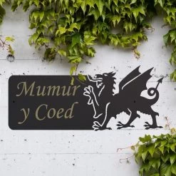 Welsh Dragon Iron House Name Sign -House Sign Discount Store ukhna354 welsh dragon wall mounted house sign 4