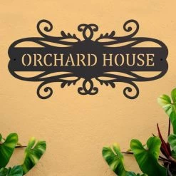 Scroll Design Iron House Name Sign 12 Scroll Design Iron House Name Sign -House Sign Discount Store ukhna scroll design house name sign bcmw 2