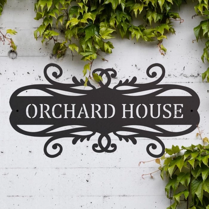 Scroll Design Iron House Name Sign 4 Scroll Design Iron House Name Sign - Image 2