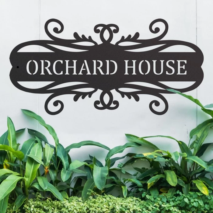 Scroll Design Iron House Name Sign 5 Scroll Design Iron House Name Sign - Image 3