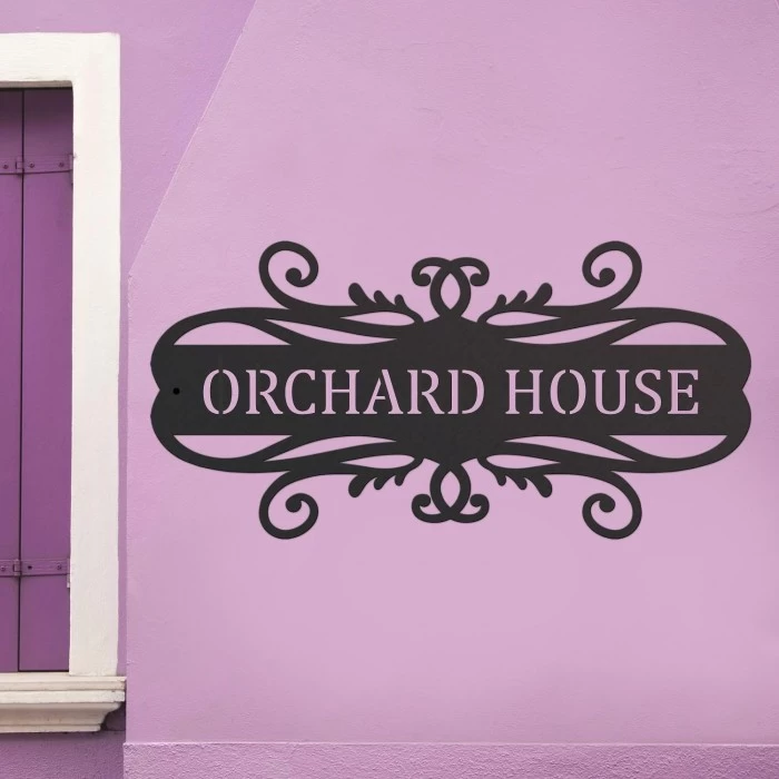 Scroll Design Iron House Name Sign 3 Scroll Design Iron House Name Sign