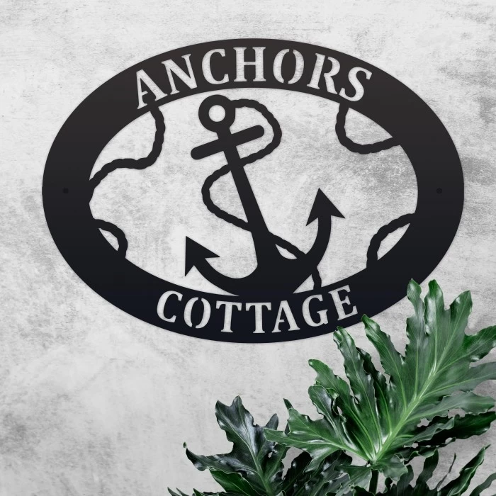 Anchor Iron Oval House Name Sign 7 Anchor Iron Oval House Name Sign - Image 5