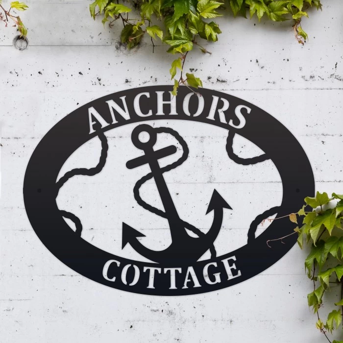 Anchor Iron Oval House Name Sign 5 Anchor Iron Oval House Name Sign - Image 3