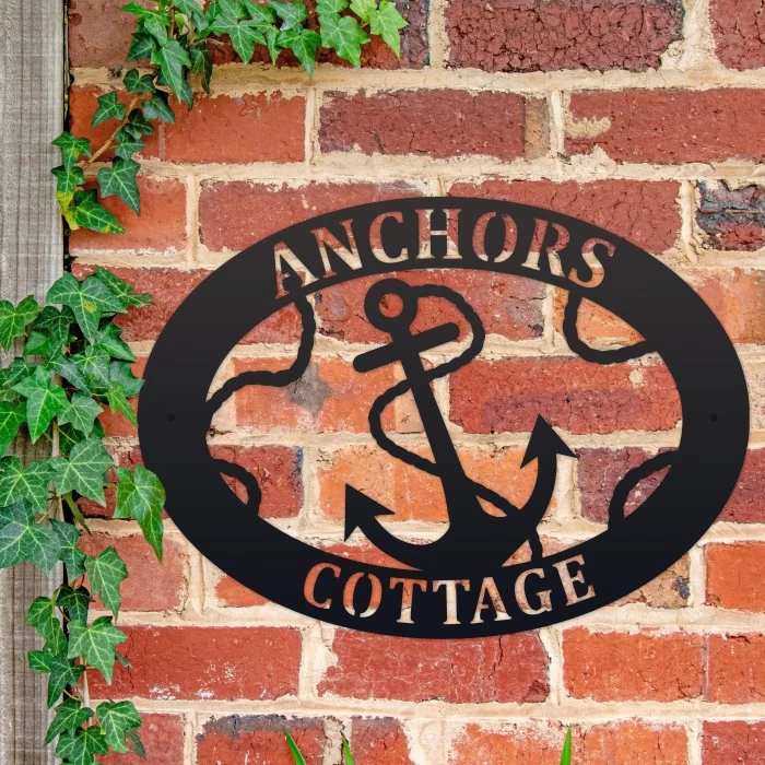 Anchor Iron Oval House Name Sign 3 Anchor Iron Oval House Name Sign