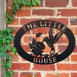 Hummingbird Iron Oval House Sign -House Sign Discount Store ukhno043 oval hummingbird house sign 3