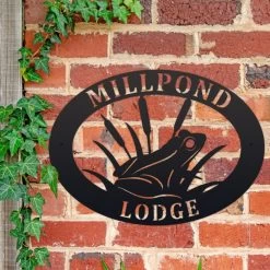 Frog Iron Oval House Name Sign -House Sign Discount Store ukhno088 oval frog house sign 5