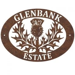 Rustic 'Thistle' Iron Oval House Name Sign 13 Rustic 'Thistle' Iron Oval House Name Sign -House Sign Discount Store ukhno108 oval thistle house sign rus 1