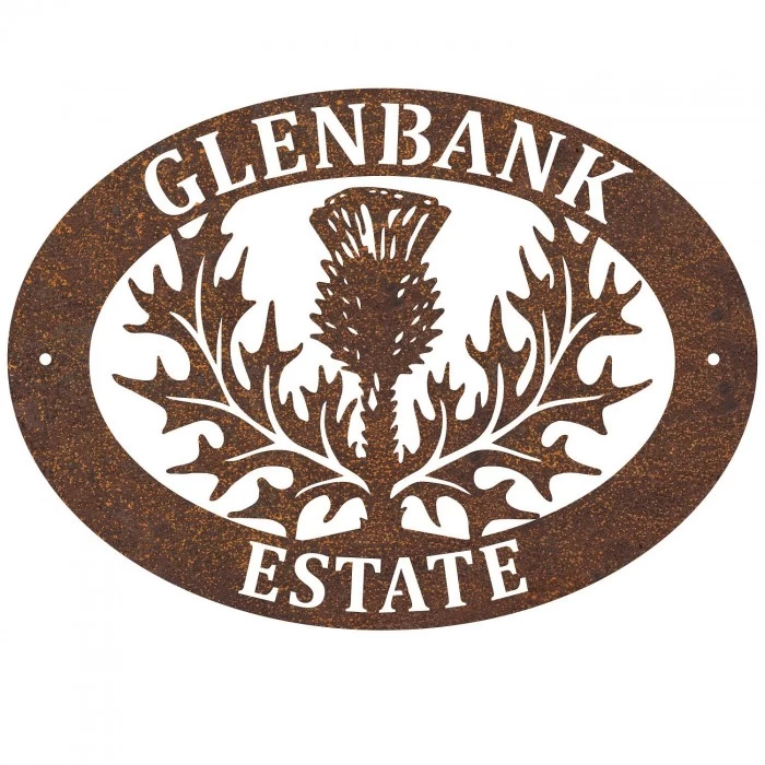 Rustic 'Thistle' Iron Oval House Name Sign 8 Rustic 'Thistle' Iron Oval House Name Sign - Image 6