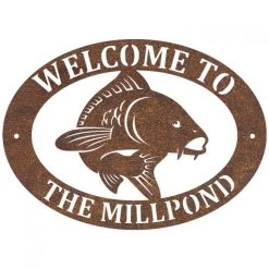 Rustic 'Koi Carp Fish' Iron Oval House Name Sign 12 Rustic 'Koi Carp Fish' Iron Oval House Name Sign -House Sign Discount Store ukhno129 oval koi house sign rus 1