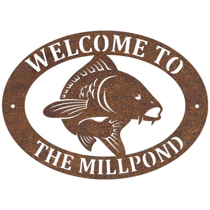 Rustic 'Koi Carp Fish' Iron Oval House Name Sign 7 Rustic 'Koi Carp Fish' Iron Oval House Name Sign - Image 5