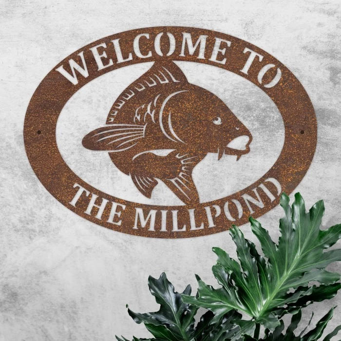 Rustic 'Koi Carp Fish' Iron Oval House Name Sign 6 Rustic 'Koi Carp Fish' Iron Oval House Name Sign - Image 4