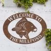 Rustic 'Koi Carp Fish' Iron Oval House Name Sign -House Sign Discount Store ukhno129 oval koi house sign rus 3