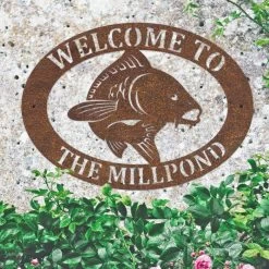 Rustic 'Koi Carp Fish' Iron Oval House Name Sign 10 Rustic 'Koi Carp Fish' Iron Oval House Name Sign -House Sign Discount Store ukhno129 oval koi house sign rus 4
