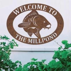 Rustic 'Koi Carp Fish' Iron Oval House Name Sign 9 Rustic 'Koi Carp Fish' Iron Oval House Name Sign -House Sign Discount Store ukhno129 oval koi house sign rus 5