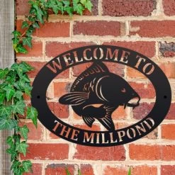 Black 'Koi Carp Fish' Iron Oval House Name Sign 11 Black 'Koi Carp Fish' Iron Oval House Name Sign -House Sign Discount Store ukhno129 oval koi house sign 4