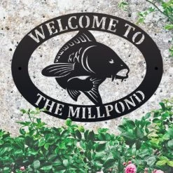 Black 'Koi Carp Fish' Iron Oval House Name Sign 9 Black 'Koi Carp Fish' Iron Oval House Name Sign -House Sign Discount Store ukhno129 oval koi house sign 5