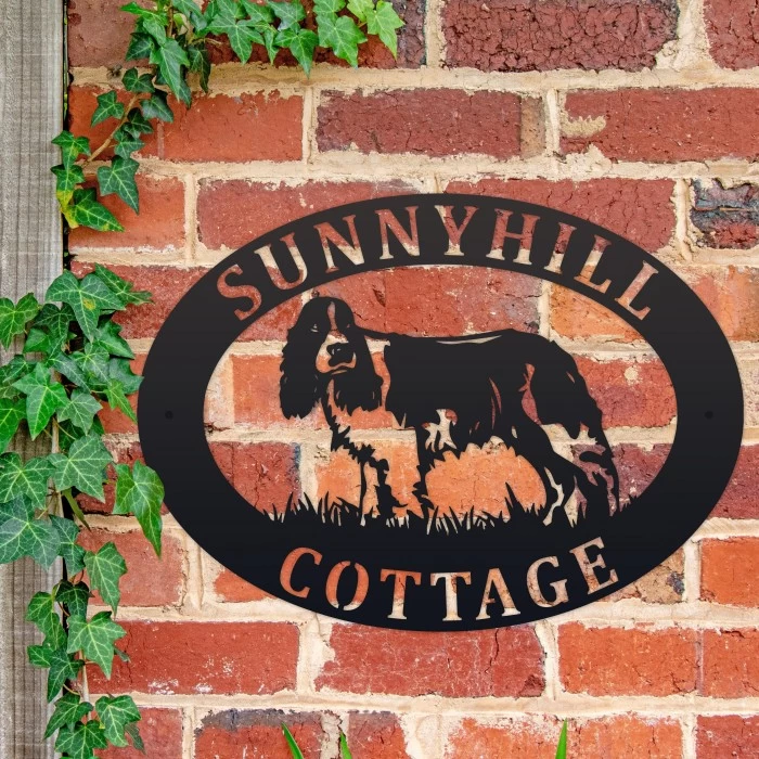 English Springer Spaniel Iron Oval House Name Sign 5 English Springer Spaniel Iron Oval House Name Sign - Image 3