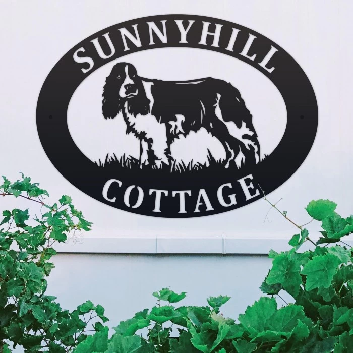 English Springer Spaniel Iron Oval House Name Sign 4 English Springer Spaniel Iron Oval House Name Sign - Image 2