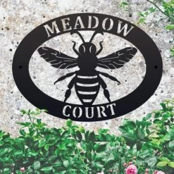 Black 'Bumblebee' Iron Oval House Sign 11 Black 'Bumblebee' Iron Oval House Sign -House Sign Discount Store ukhno153 oval bumblebee house sign 5