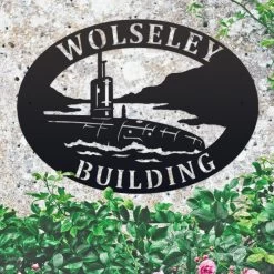 Submarine Iron Oval House Name Sign
