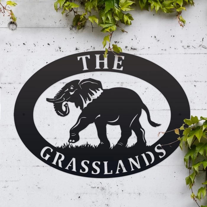 Elephant Iron Oval House Sign 6 Elephant Iron Oval House Sign - Image 4