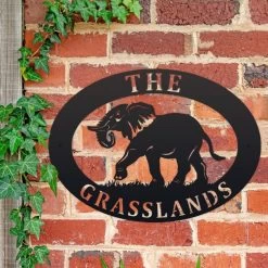 Elephant Iron Oval House Sign 13 Elephant Iron Oval House Sign -House Sign Discount Store ukhno310 oval elephant house sign 5