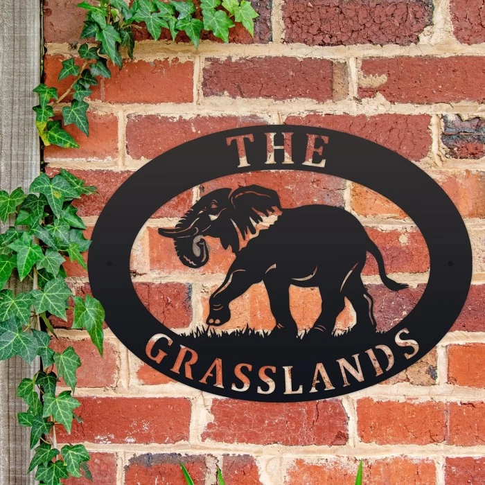Elephant Iron Oval House Sign 7 Elephant Iron Oval House Sign - Image 5