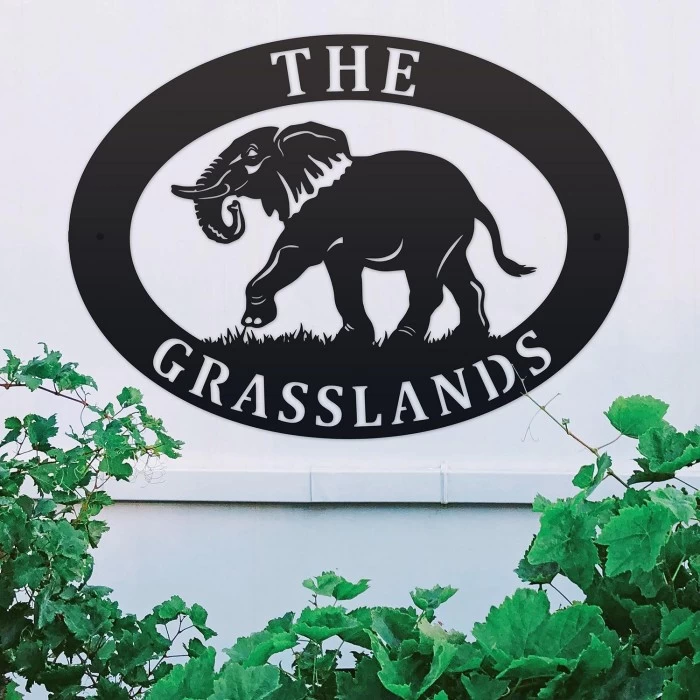 Elephant Iron Oval House Sign 4 Elephant Iron Oval House Sign - Image 2