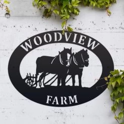 Black 'Horse & Plough' Iron Oval House Name Sign 11 Black 'Horse & Plough' Iron Oval House Name Sign -House Sign Discount Store ukhno355 oval horse plough house sign 10