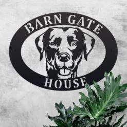 Labrador Iron Oval House Name Sign -House Sign Discount Store ukhno359 oval labrador face house sign 2