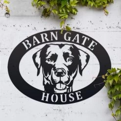 Labrador Iron Oval House Name Sign -House Sign Discount Store ukhno359 oval labrador face house sign 3