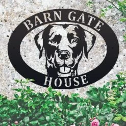 Labrador Iron Oval House Name Sign -House Sign Discount Store ukhno359 oval labrador face house sign 4