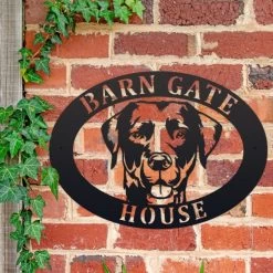 Labrador Iron Oval House Name Sign -House Sign Discount Store ukhno359 oval labrador face house sign 5