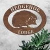 Rustic 'Hedgehog' Iron Oval House Name Sign -House Sign Discount Store ukhno372 oval hedgehog house sign rus 3