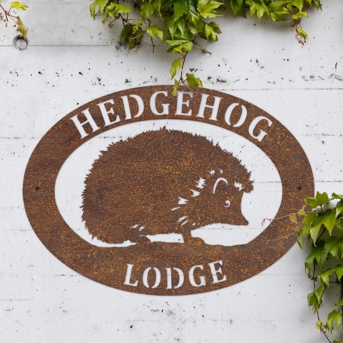 Rustic 'Hedgehog' Iron Oval House Name Sign 6 Rustic 'Hedgehog' Iron Oval House Name Sign - Image 4