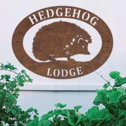 Rustic 'Hedgehog' Iron Oval House Name Sign 10 Rustic 'Hedgehog' Iron Oval House Name Sign -House Sign Discount Store ukhno372 oval hedgehog house sign rus 5