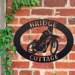 Speedway Iron Oval House Name Sign -House Sign Discount Store ukhno373 oval speedway house sign 3