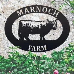Black 'Highland Cow' Iron Oval House Sign 12 Black 'Highland Cow' Iron Oval House Sign -House Sign Discount Store ukhno413 oval highland cow house sign 4