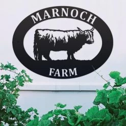 Black 'Highland Cow' Iron Oval House Sign 14 Black 'Highland Cow' Iron Oval House Sign -House Sign Discount Store ukhno413 oval highland cow house sign 6
