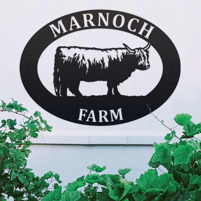 Black 'Highland Cow' Iron Oval House Sign 8 Black 'Highland Cow' Iron Oval House Sign - Image 6