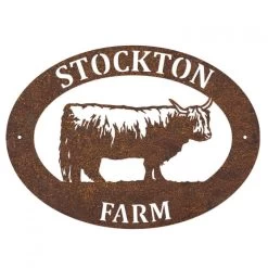 Rustic 'Highland Cow' Iron Oval House Sign 13 Rustic 'Highland Cow' Iron Oval House Sign -House Sign Discount Store ukhno413 oval highland cow house sign rus 1